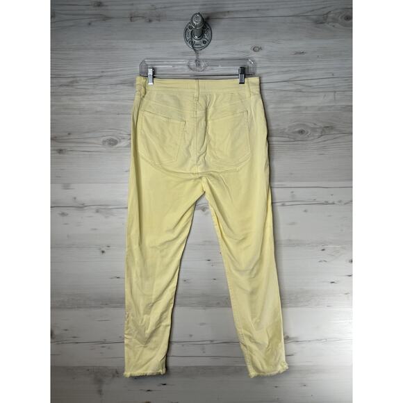 LOFT Jeans Womens 27/4 Yellow The Skinny Raw Hem Stretch Denim Ankle Zip Fly - Picture 7 of 12